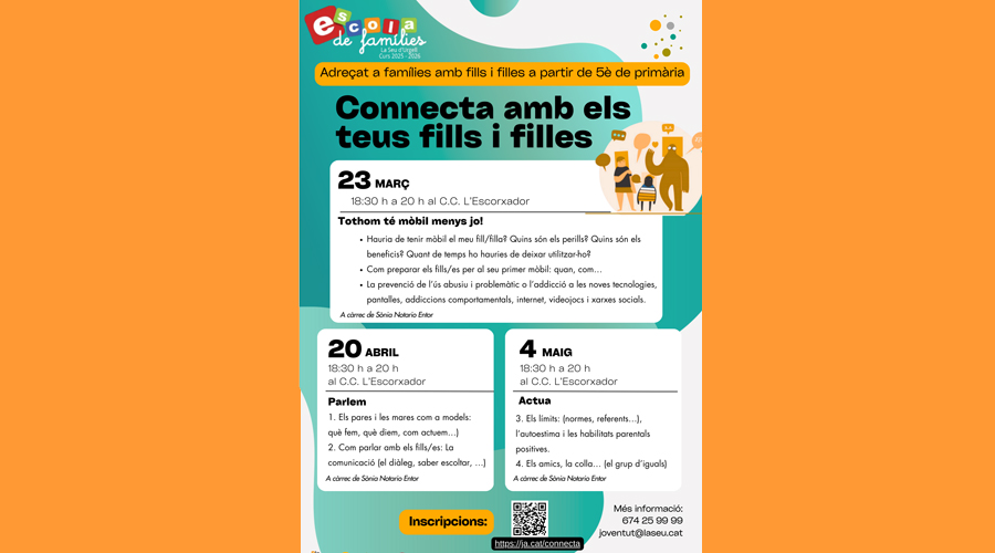 El cartell anunciant el cicle de tallers (Aj. la Seu)