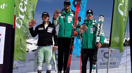 El podi del gegant en categoria sènior amb Rius (1), Fernández (2) i Cornella (3)