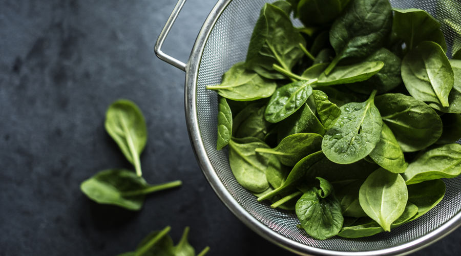 Fulles fresques d'espinacs