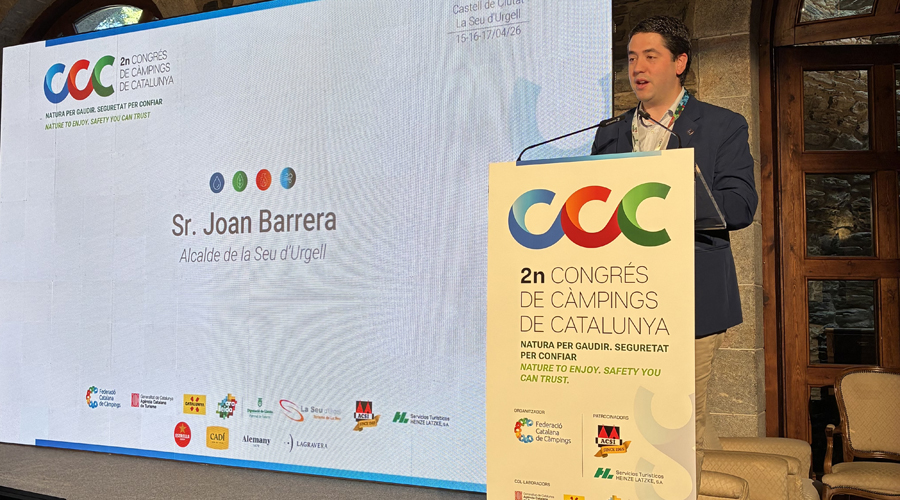 L'alcalde de la Seu, Joan Barrera, durant la seva intervenció