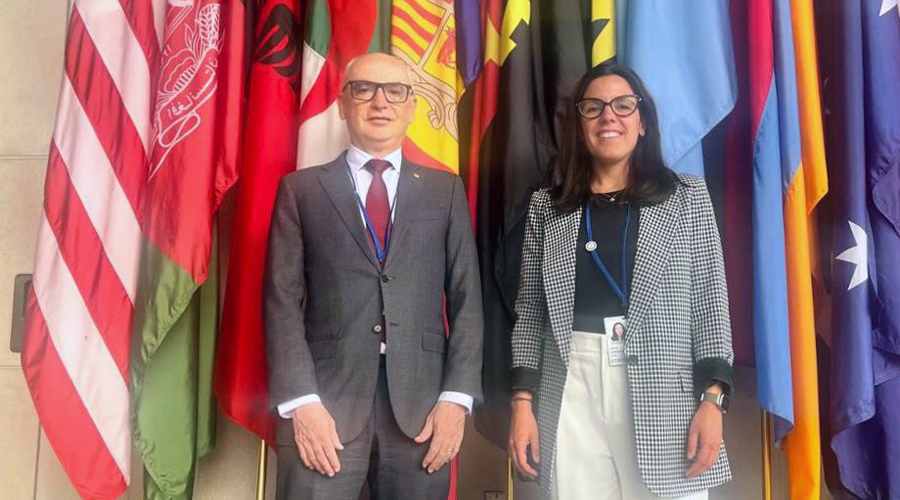 El ministre de Finances, Ramon Lladós, i la secretària d’Estat d’Afers Financers Internacionals, Lorena Jordana