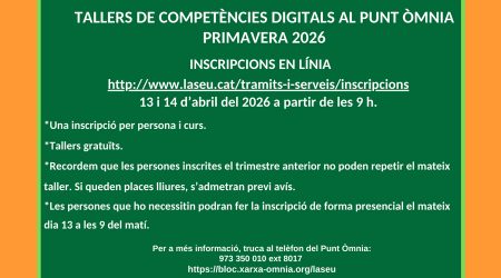 Cartell anunciant les inscripcions per als tallers