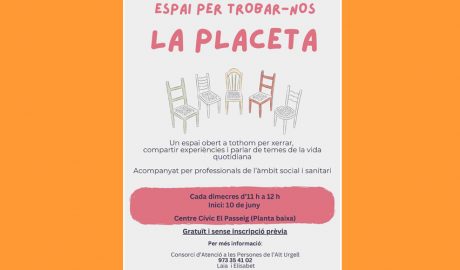 El cartell informant del nou espai comunitari La Placeta