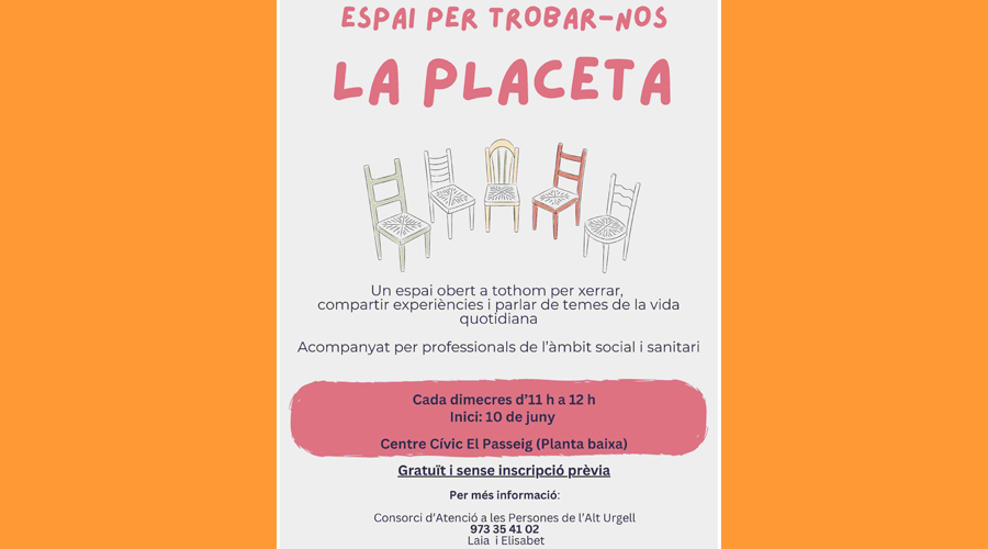 El cartell informant del nou espai comunitari La Placeta