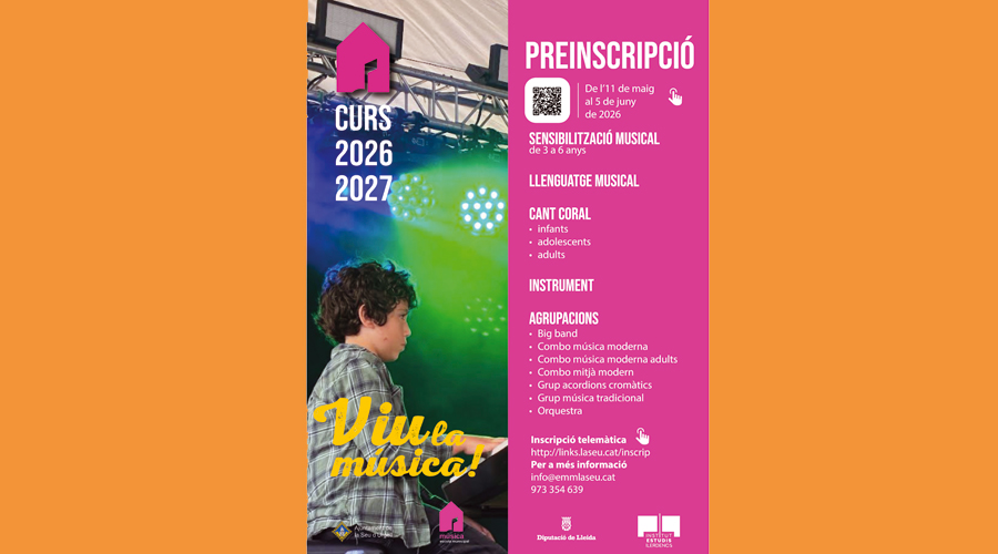 Cartell informant del període de preinscripcions (Aj. la Seu)