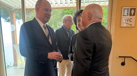 El príncep Albert de Mònaco i el president del COA, Xavier Espot Miró