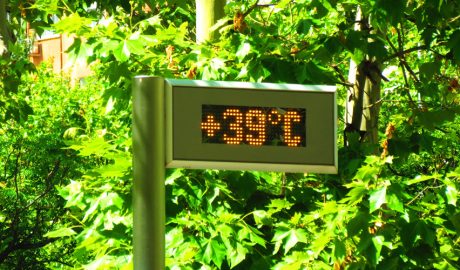 Un termòmetre marcant 39 graus