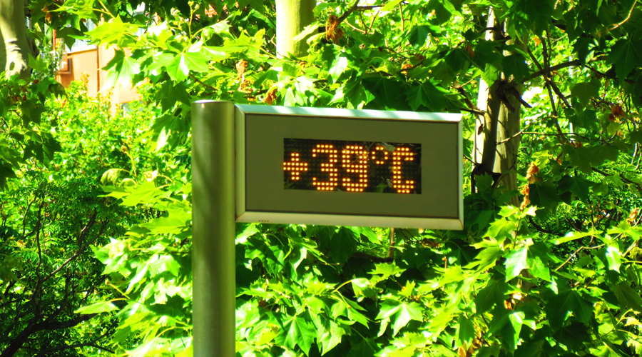 Un termòmetre marcant 39 graus