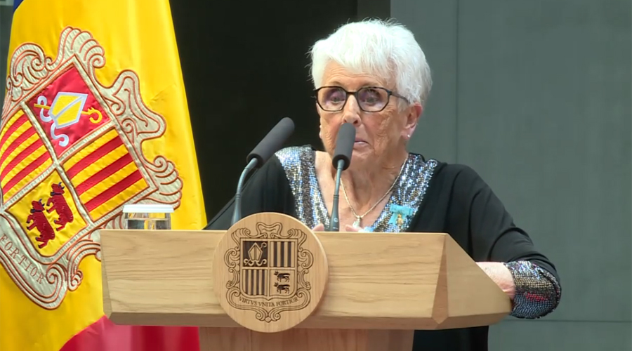 Angelina Mas en l'homenatge que va rebre quan va ser condecorada amb l'Orde de Carlemany