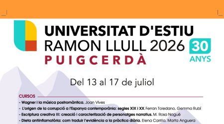 Cartell anunciant la Universitat d’Estiu Ramon Llull Puigcerdà d'enguany