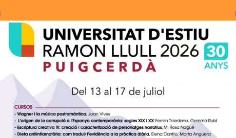 Cartell anunciant la Universitat d’Estiu Ramon Llull Puigcerdà d'enguany
