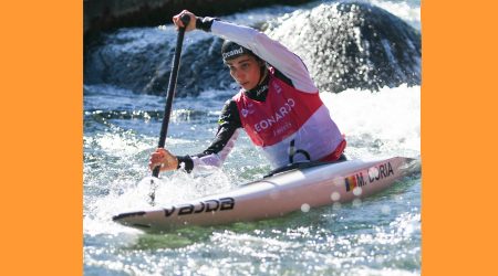 Mònica Doria competint a Augsburg