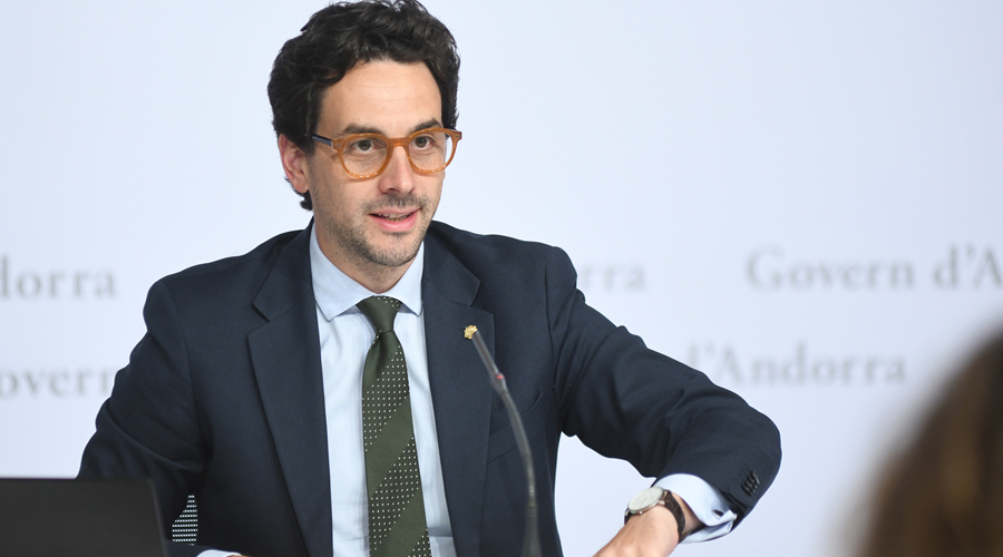 El ministre Guillem Casal durant la seva intervenció en la roda de premsa posterior al Consell de Ministres (SFGA)