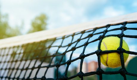 Una xarxa i una pilota de tennis