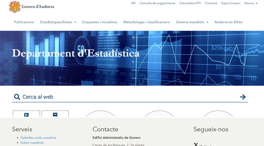 Portal web del Departament d'Estadística del Govern
